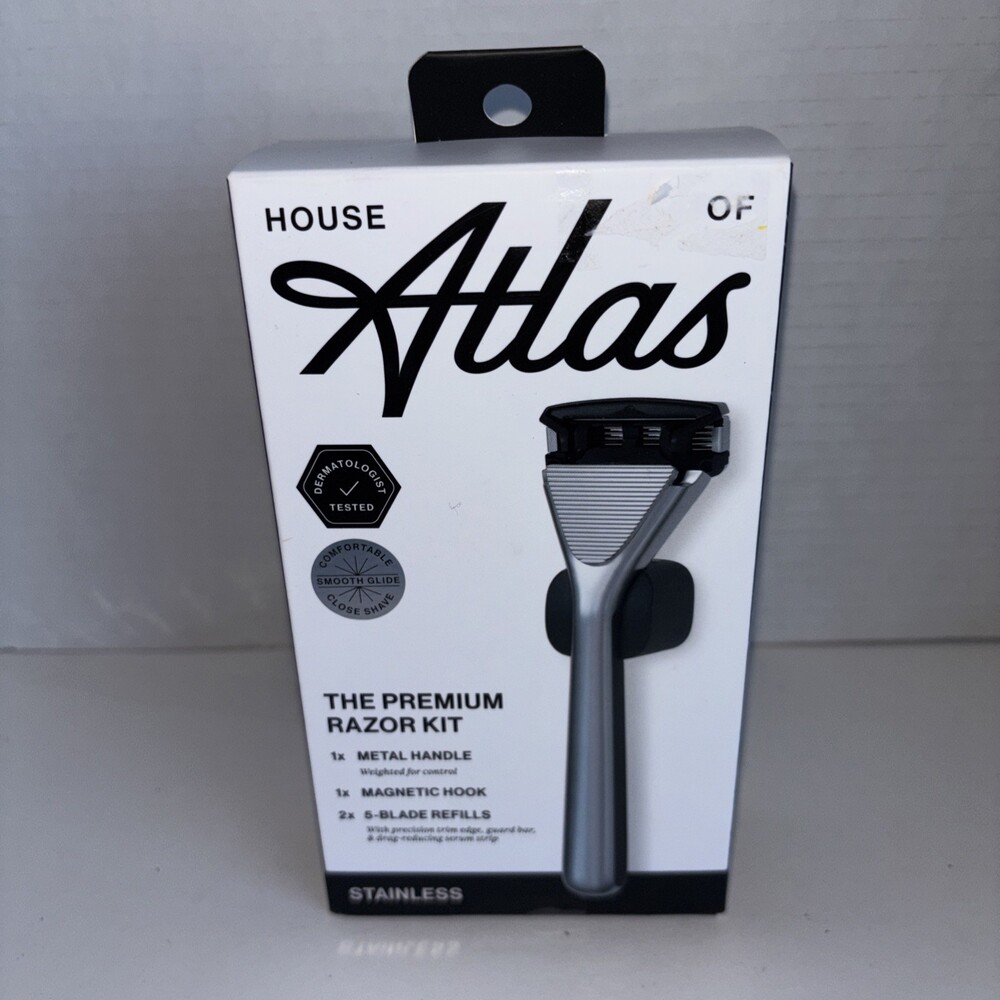 House of Atlas Premium Razor Kit Metal Handle Magnetic Hook NEW